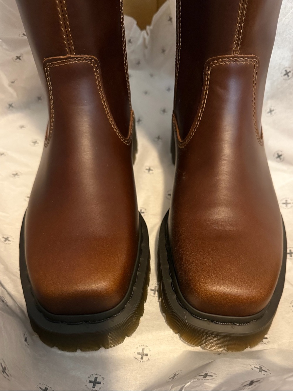 Dr. Martens Amaayah Hi Butterscotch Leather Knee High Boots Size 8 NIB - Picture 7 of 16